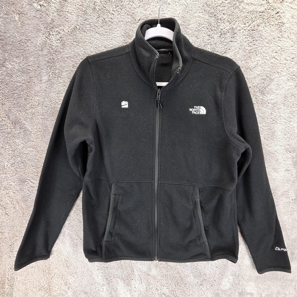North Face Jacket Womens Medium Black Polartec Fleece Full Zip Insulated